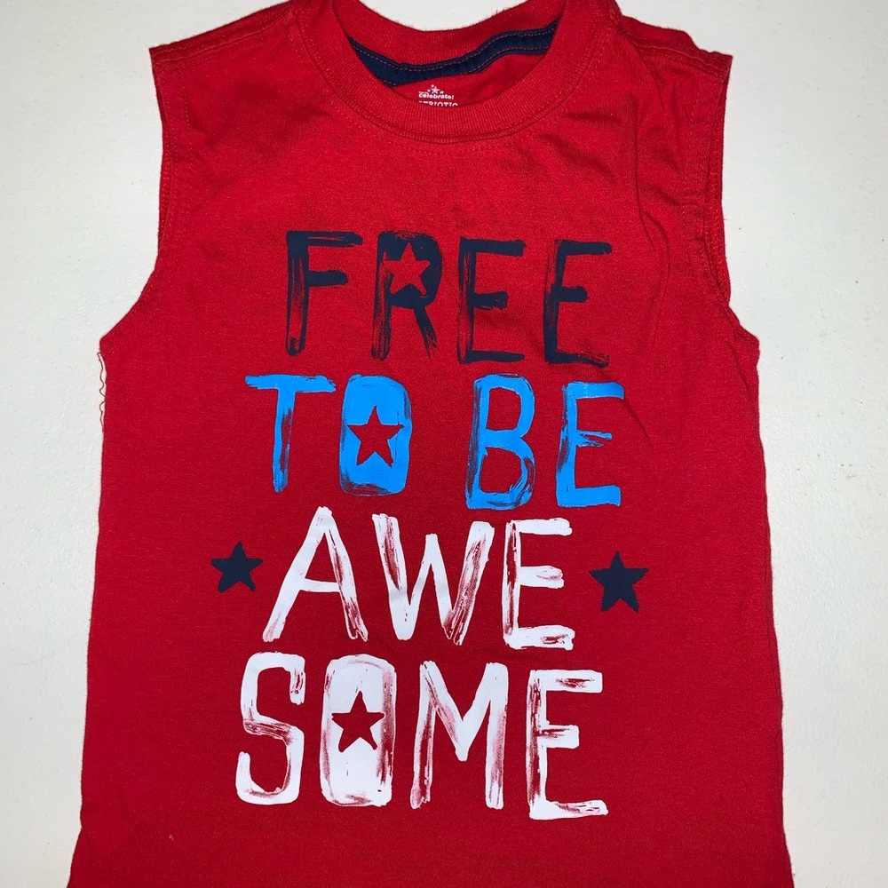 ⚡️3/$12! WAY TO CELEBRATE PATRIOTIC BOYS TANK TOP